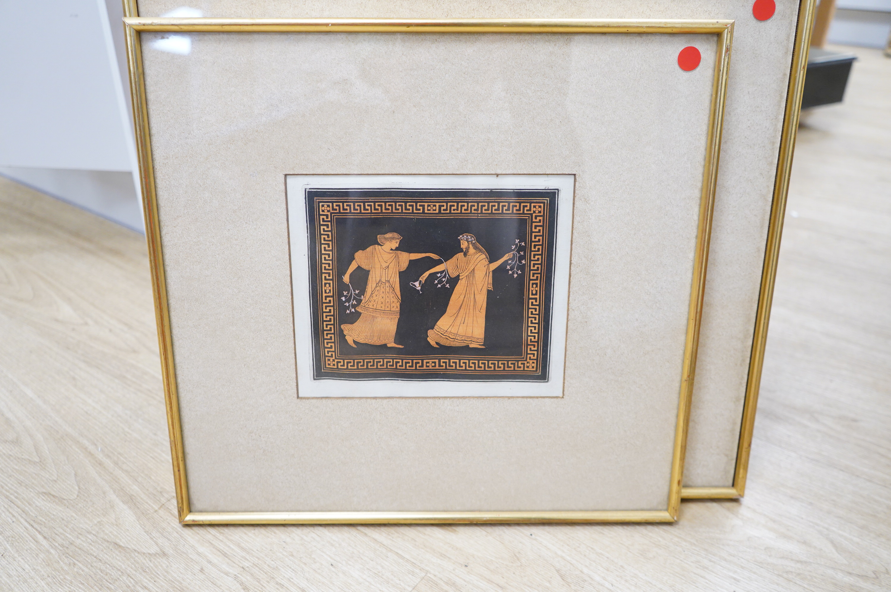 Sir William Hamilton RA (1730-1803), five coloured engraved plates from ‘Collection of Etruscan, Greek, and Roman Antiquities’, largest 25 x 33cm